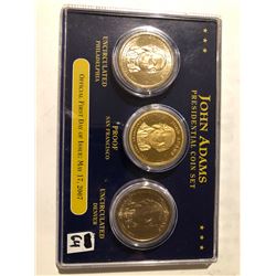 2007 John Adams presidential dollar 3 coin set
