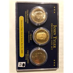 2009 John Tyler presidential dollar 3 coin set