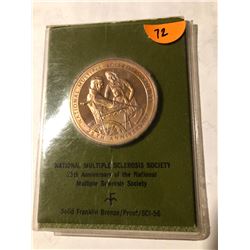 National Multiple Sclerosis Society 25th anniversary bronze medal