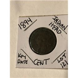 1894 Rare Key Date Indian Head Cent