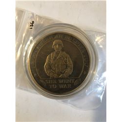 EXTREMELY RARE Large ARMY Challage Coin SHE WENT TO WAR Presented by General