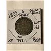 Image 1 : Rare 1853 Silver Great Britain 6 Pence Extra Fine Grade