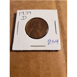 1939 D Wheat Penny Nice Detail