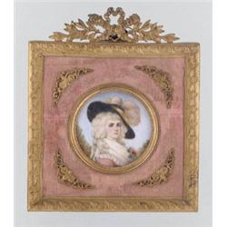 Osztrák festo, 19. sz. második fele - Kalapos hölgy portréja