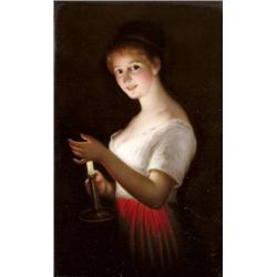 Fiatal hölgy gyertyával