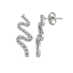 0.75 CTW Diamond Earrings 14K White Gold - REF-61W5H