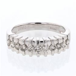 0.59 CTW Diamond Band Ring Platinum - REF-103F4N