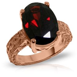 Genuine 6 ctw Garnet Ring Jewelry 14KT Rose Gold - REF-129H6X