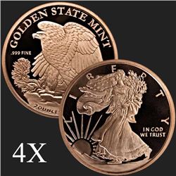 2 oz Walking Liberty .999 Fine Copper Bullion Round