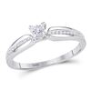 Image 1 : 0.16 CTW Princess Diamond Solitaire Promise Bridal Ring 10KT White Gold - REF-18K2W