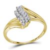 Image 1 : 0.16 CTW Prong-set Diamond Cluster Ring 10KT Yellow Gold - REF-13W4K