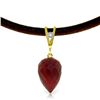 Image 1 : Genuine 13.01 ctw Ruby & Diamond Necklace Jewelry 14KT Yellow Gold - REF-42X4M