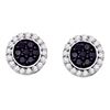 Image 1 : 1 CTW Black Color Diamond Circle Cluster Earrings 10KT White Gold - REF-44K9W