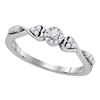 Image 1 : 0.20 CTW Diamond Cluster Promise Bridal Ring 10KT White Gold - REF-20N9F
