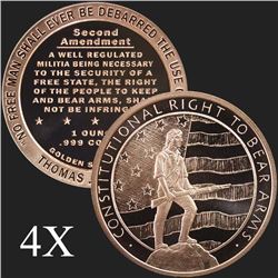 1 oz Second Amendment .999 Fine Copper Bullion Round