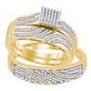 Image 1 : 0.41 CTW His & Hers Diamond Matching Bridal Ring 10KT Yellow Gold - REF-56X2Y