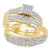 Image 1 : 0.41 CTW His & Hers Diamond Matching Bridal Ring 10KT Yellow Gold - REF-56X2Y