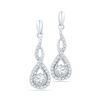 Image 1 : 0.50 CTW Diamond Solitaire Teardrop Dangle Earrings 10KT White Gold - REF-52N4F