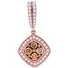 Image 1 : 1 CTW Cognac-brown Color Diamond Diagonal Pendant 14KT Rose Gold - REF-97Y4X