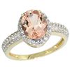 Image 1 : Natural 1.86 ctw Morganite & Diamond Engagement Ring 10K Yellow Gold - REF-41F3N