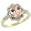 Image 1 : Natural 1.8 ctw Morganite & Diamond Engagement Ring 14K Yellow Gold - REF-47R7Z