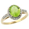 Image 1 : Natural 1.49 ctw Peridot & Diamond Engagement Ring 10K Yellow Gold - REF-26N3G