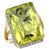 Image 1 : Natural 15.06 ctw Lemon-quartz & Diamond Engagement Ring 10K Yellow Gold - REF-57Z2Y