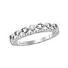 Image 1 : 0.08 CTW Diamond Rolo Link Stackable Ring 10KT White Gold - REF-13Y4X