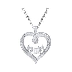 0.08 CTW Diamond Mom Heart Pendant 10KT White Gold - REF-22M4H