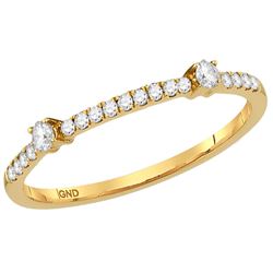 0.16 CTW Diamond Single Row Stackable Ring 10KT Yellow Gold - REF-16M4H