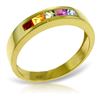 Image 1 : Genuine 0.60 ctw Multi-Color Sapphire Ring Jewelry 14KT Yellow Gold - REF-49Z2N