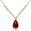Image 1 : Genuine 15.6 ctw Ruby & Diamond Necklace Jewelry 14KT Yellow Gold - REF-139H8X