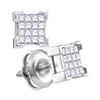 Image 1 : 0.29 CTW Princess Diamond Square Cluster Screwback Earrings 10KT White Gold - REF-22M4H