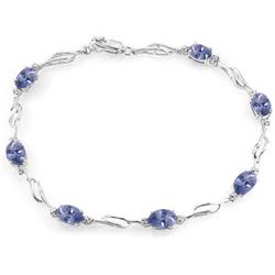 Genuine 3.01 ctw Tanzanite & Diamond Bracelet Jewelry 14KT White Gold - REF-115N3R