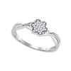 Image 1 : 0.10 CTW Diamond Flower Cluster Ring 10KT White Gold - REF-13M4H