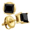 Image 1 : 1 CTW Princess Black Color Diamond Stud Earrings 14KT Yellow Gold - REF-22Y4X