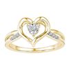 Image 1 : 0.05 CTW Diamond Solitaire Heart Ring 10KT Yellow Gold - REF-14M9H