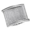 Image 1 : 1.02 CTW Mens Pave-set Diamond Rectangle Cluster Ring 10KT White Gold - REF-89M9H