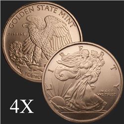 1 oz Walking Liberty .999 Fine Copper Bullion Round