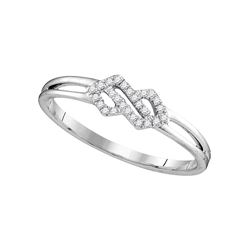 0.08 CTW Diamond Cluster Ring 10KT White Gold - REF-11M2H