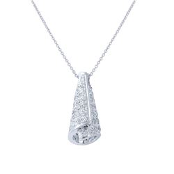 0.66 CTW Diamond Necklace 14K White Gold - REF-71Y3X