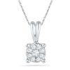 Image 1 : 0.09 CTW Diamond Cluster Pendant 10KT White Gold - REF-9M7H