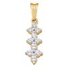 Image 1 : 0.23 CTW Diamond Small Triple Cluster Dangle Pendant 14KT Yellow Gold - REF-18M2H