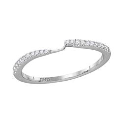 0.51 CTW Diamond 2-stone Wedding Anniversary Ring 14KT White Gold - REF-19K4W