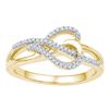 Image 1 : 0.16 CTW Diamond Heart Infinity Ring 10KT Yellow Gold - REF-20X9Y