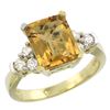 Image 1 : Natural 2.86 ctw whisky-quartz & Diamond Engagement Ring 14K Yellow Gold - REF-64M7H