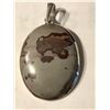 Image 1 : Large Sterling Silver and JASPER Gemstone Pendant Total weight 13.1 grams