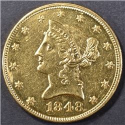 1848 GOLD 10 DOLLAR LIBERTY HEAD CH BU