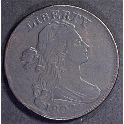 1802 DRAPED BUST LARGE CENT, VF/XF rim bump