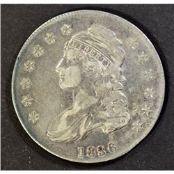 1836 BUST HALF DOLLAR, VF